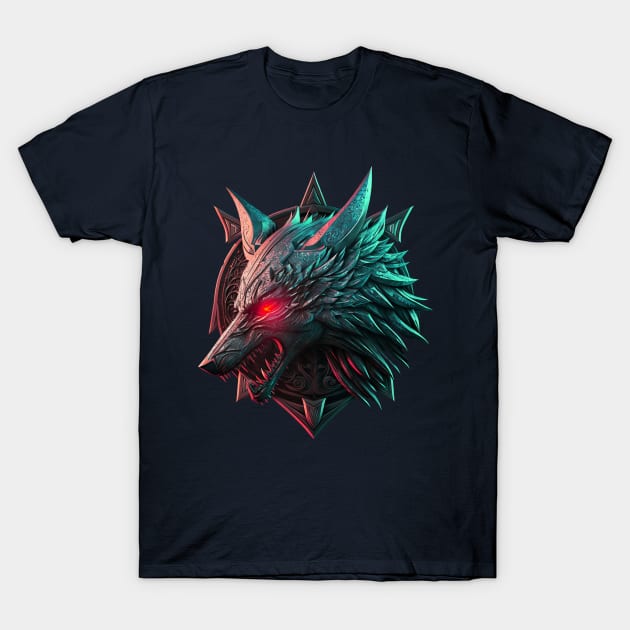 Geralt Wolf Medallion T-Shirt by Vaelerys